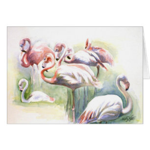 Carte Fiesta Flamant rose