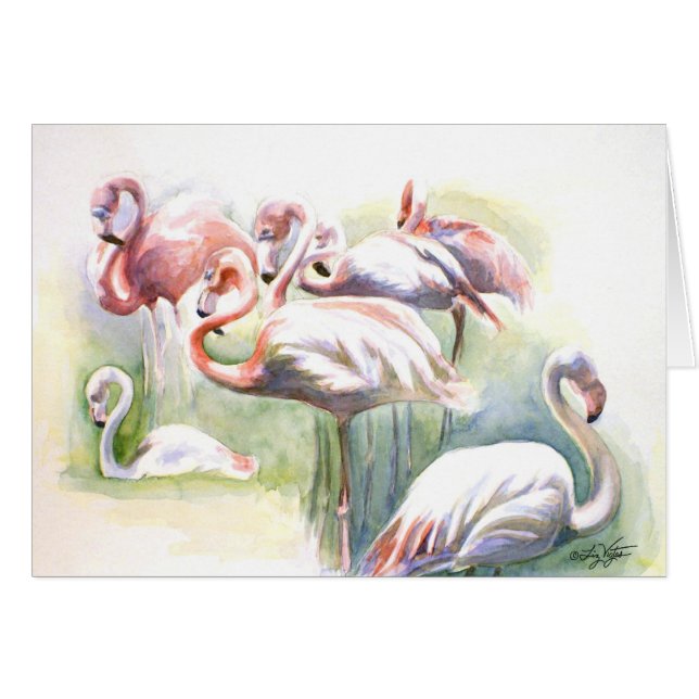 Carte Fiesta Flamant rose (Devant horizontal)