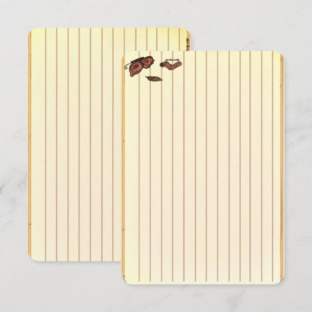 Carte Figdewdrop caterpillar butterfly recipe notecards (Devant / Derrière)