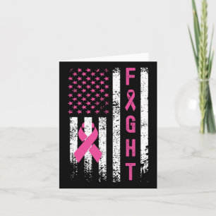 Carte Fight Breast Survivor American Flag Cancer du sein