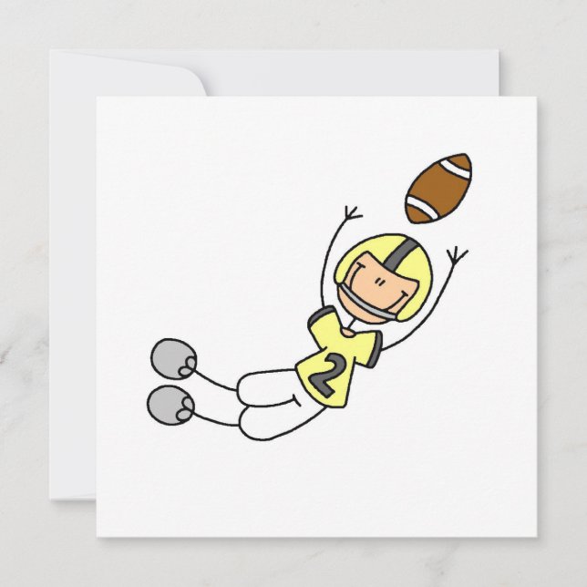 Carte Figure de bâton Football Jaune (Devant)