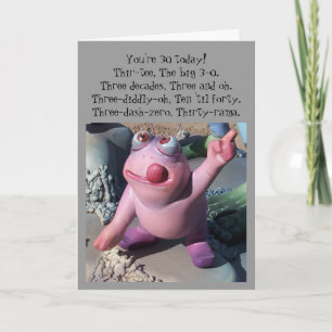 Carte Figure humoristique 30e anniversaire