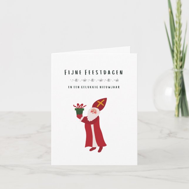 Carte Fijne Feestdagen (kerstkaart) Noël néerlandais (Devant)