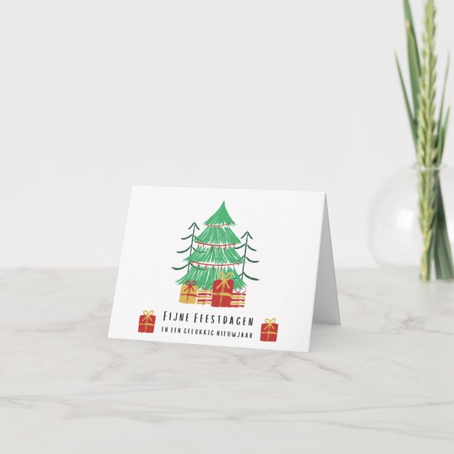 Carte Fijne Feestdagen (kerstkaart) Noël néerlandais (Devant)