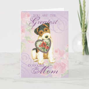 Carte Fil Fox Terrier Coeur maman