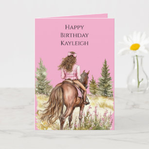 Carte Fille À Cheval Anniversaire