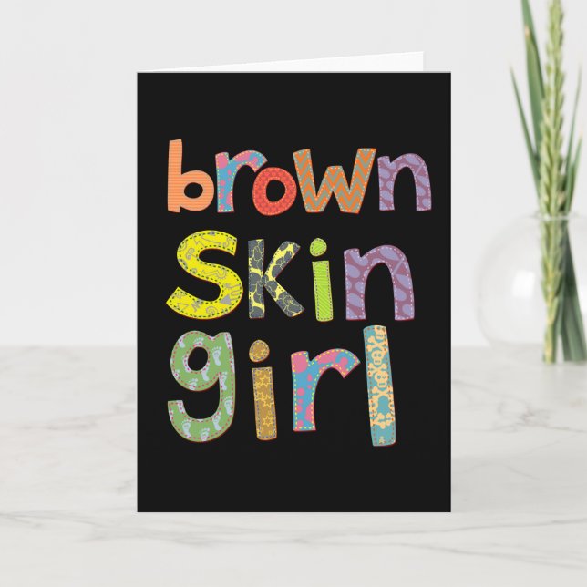 Carte Fille à peau brune Enfants Filles Femmes Reine Afr (Devant)