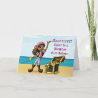 Fille afro-américaine Pirate Anniversaire