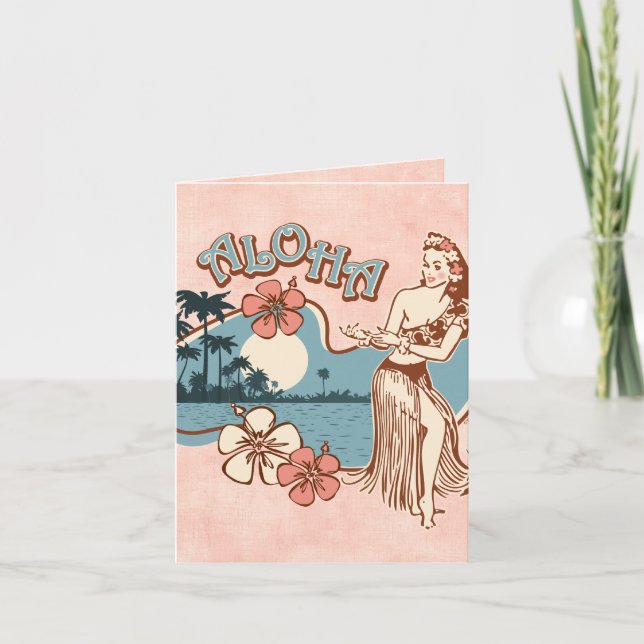Carte fille Aloha Hula (Devant)