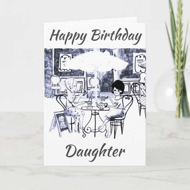 CARTE **FILLE** "AMOUR D'ANNIVERSAIRE" DE VOUS "MÈRE" (Devant)