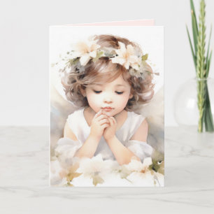 Carte Fille ange à l'aquarelle 
