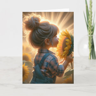 Carte Fille Anniversaire Au Fleur De Soleil