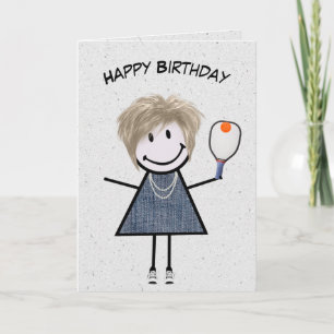 Carte Fille Anniversaire Avec Pickleball Paddle