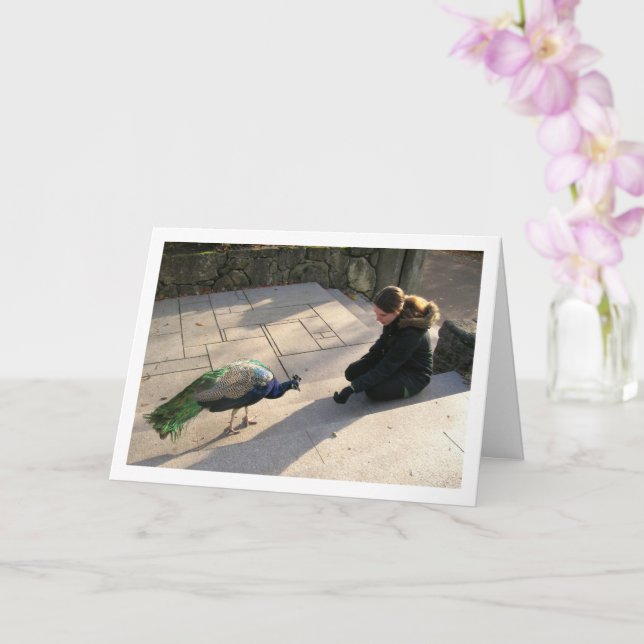 Carte Fille au paon (Orchidée)