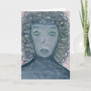 Carte Fille aux cheveux bouclés Portrait Art spirituel
