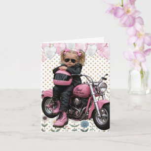 Carte Fille aux nattes blondes Méchante Anniversaire