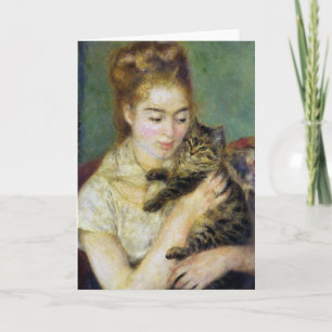 Carte Fille avec chat de Renoir