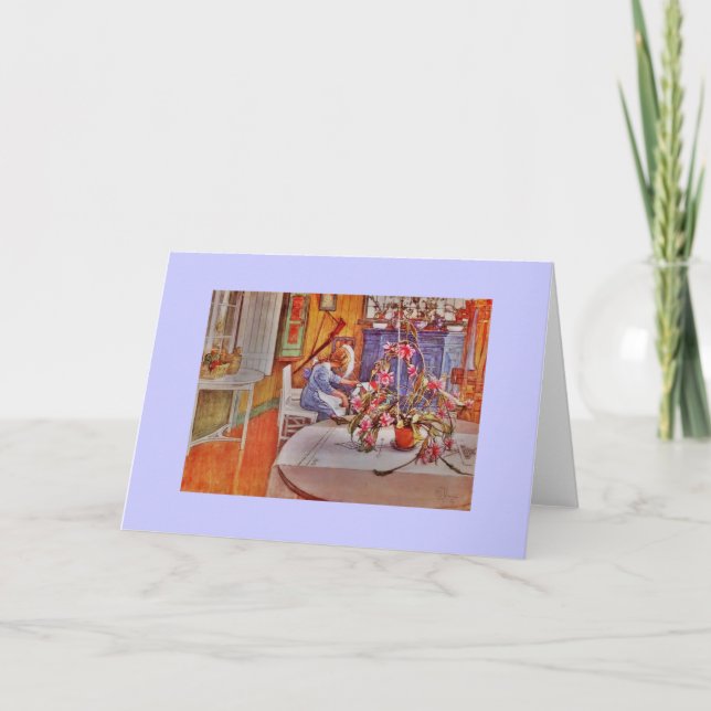 Carte Fille avec Loom et Fleurs (Devant)