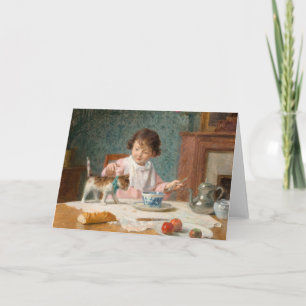 Carte Fille avec un chat   Victor Gabriel Gilbert