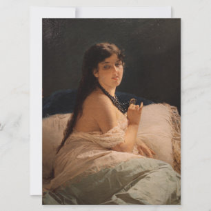 Carte Fille avec un médaillon (par Gerolamo Induno)