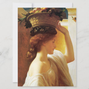 Carte Fille avec un panier de fruits (par Frederic Leigh
