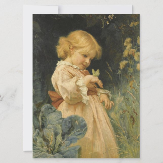 Carte Fille avec un papillon jaune (par Frederick Morgan (Devant)