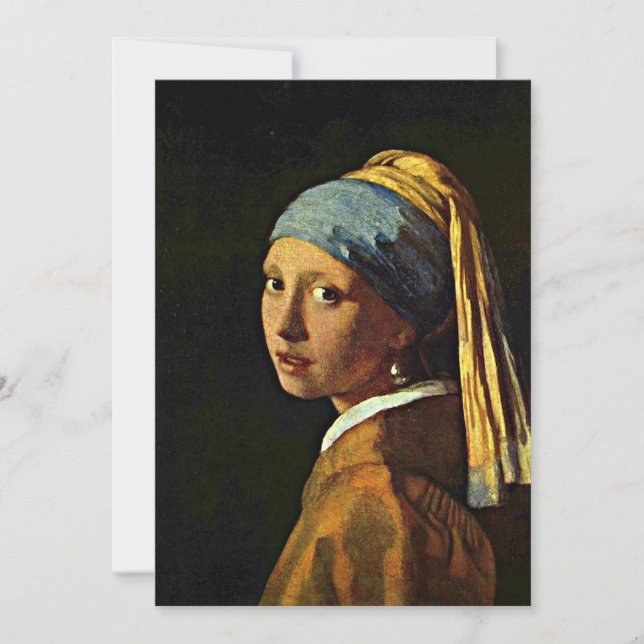 Carte Fille avec une oreille perle (Devant)