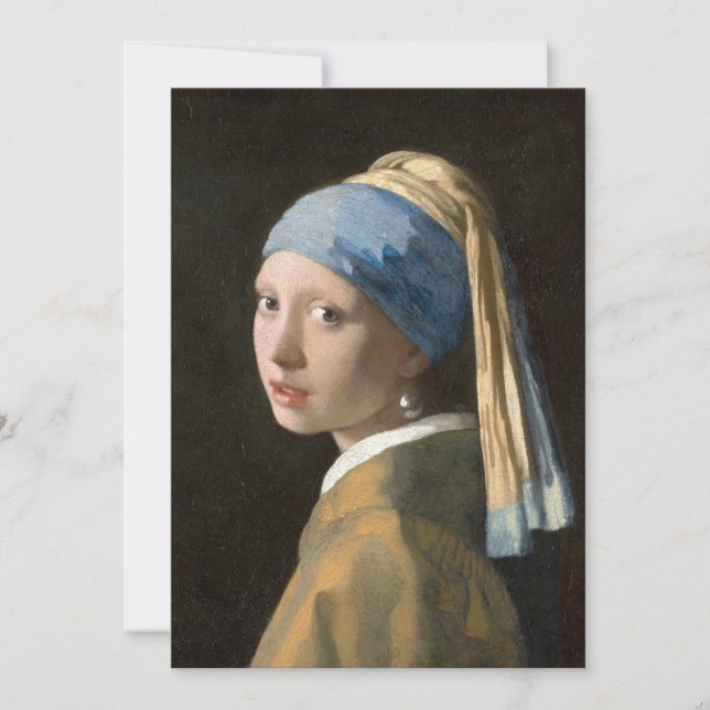 Carte Fille avec une oreille perle | Johannes Vermeer (Devant)