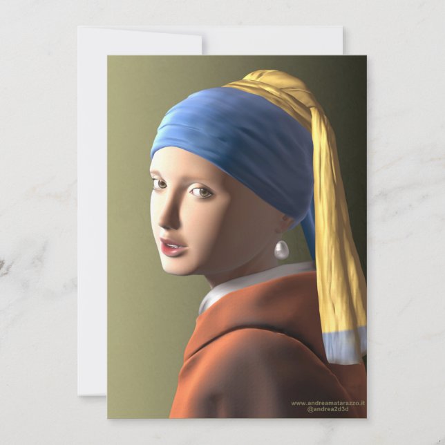 Carte Fille avec une perle (Devant)