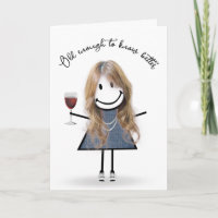 Fille bâton d'anniversaire avec verre à vin