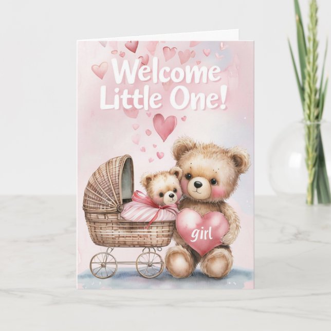 Carte fille bébé de bienvenue (Devant)
