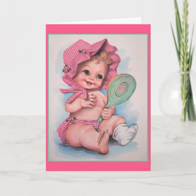 Carte fille bébé vintage (Devant)