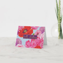 Carte Fille Bonjour Darling Floral Note Card