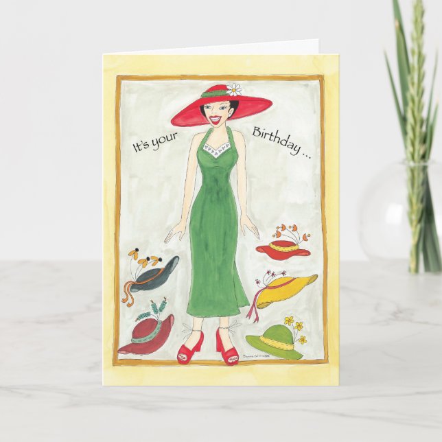 Carte fille Casquette anniversaire (Devant)