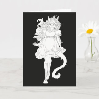 Carte Fille Chat