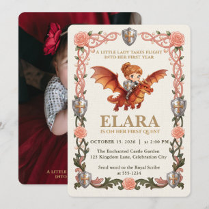 Carte Fille Chevalier Capricieuse Dragon Première Photo 