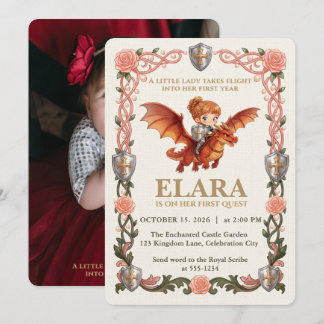 Carte Fille Chevalier Capricieuse Dragon Première Photo