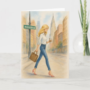 Carte Fille chic sur Madison Ave à NYC