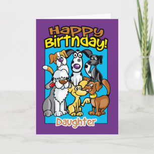Carte Fille, Chiens de fête d'anniversaire, Beaucoup de