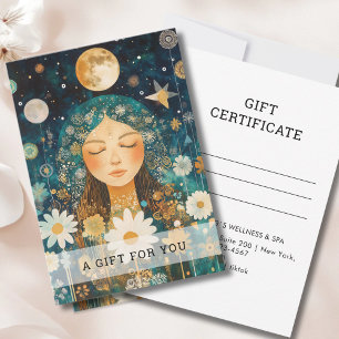 Carte Fille cosmique Certificat Cadeau Boho Moon