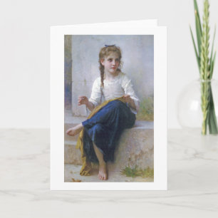 Carte Fille coudre, Bouguereau