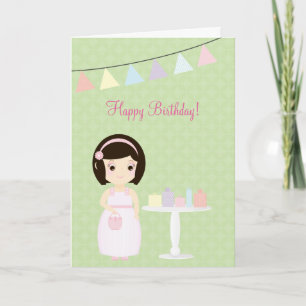 Carte Fille d'anniversaire à la table cadeau