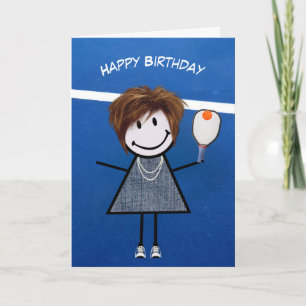 Carte Fille d'anniversaire avec Pickleball Paddle et Bal