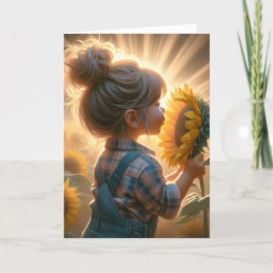 Carte Fille D'Anniversaire Avec Tournesol