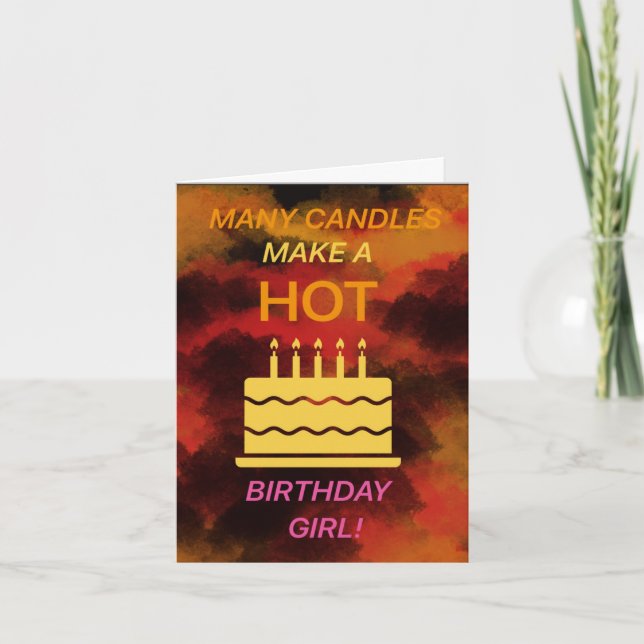 Carte fille d'anniversaire chaude (Devant)