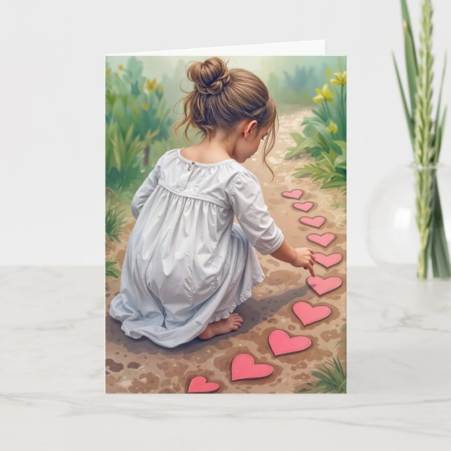 Carte Fille d'anniversaire Créer une voie cardiaque (Devant)