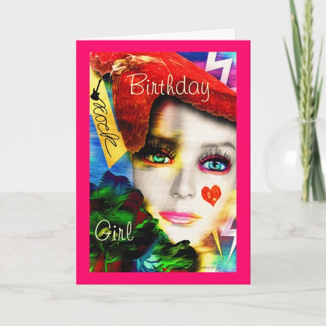 Carte Fille d'anniversaire de rock (Devant)