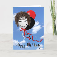 Fille d'anniversaire sur le ballon de la fête