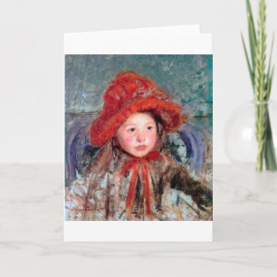Carte Fille dans un grand Casquette rouge, Mary Cassatt