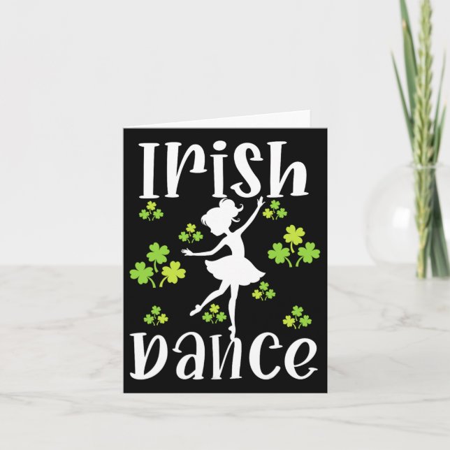 Carte Fille Danseuse Danse Irlandaise St Patrick's Day  (Devant)